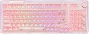 KiiBoom Phantom 98 Hot Swappable Crystal Gasket-Mounted Mechanical Keyboard, Triple Mode NKRO Gaming Keyboard with South-Facing RGB, Clear Keycaps, 8000mAh Battery for Win/Mac (Pink)