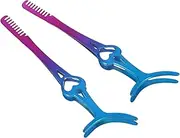 Healeved 2pcs Professional Eyebrow Tweezers and Eyelash Applicator Tool Durable Lash Clamp with Comb Lightweight and Portable for Easy Eye Makeup Application
