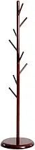 Wooden Tree Coat Rack Stand with 6 Hooks Free Standing Coat Rack Hallway Entryway Coat Hanger Stand for Clothes Suits Accessories Entryway Coat Rack