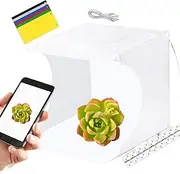 Photo Studio Light Box - Folding LED Lights Light Box & Soft Box,Light Box Photo Tiny Photo Booth for Toys, Jewelry, Models, Watches, Hardware Parts, Small Teacups, Crafts