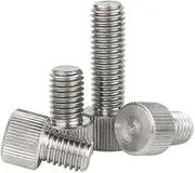 ORANXIN M2 x 5mm 5 pcs Round Thumb Screws 304 Stainless Steel Single Head Straight Thread Knurled Knob Handle Tighten Clamping Screw Machine Bolts