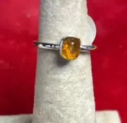 sterling silver stackable ring Size 10 Citrine Raw