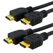 2 x PREMIUM HDMI CABLE 6FT For BLURAY 3D DVD PS3 HDTV XBOX LCD HD TV 1080P - New