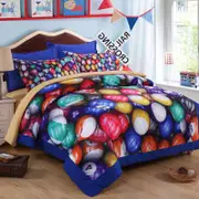 3D Billiards Snooker Quilt Cover Set Bedding Set Pillowcases