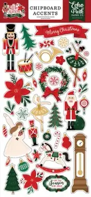 Echo Park Paper NUTCRACKER CHRISTMAS 6x13 Sheet Adhesive Chipboard Accents