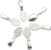 200Pcs Zinc Alloy Silver Plated Glue On Bails For Jewelry Making Accessories