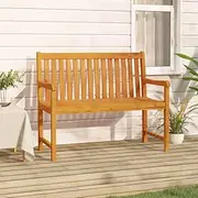 Garden Bench 110 cm Solid Acacia Wood Outdoor Furniture Patio Seating