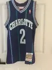 SIZE S Mitchell & Ness Larry Johnson Charlotte Hornets Men 1994-95 Purple Jersey
