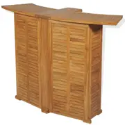Solid Teak Wood Outdoor Bar Table Folding Garden High Dining Table 155x53x105cm