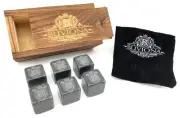 6 pcs BUVIONA Natural WHISKEY Stones Scotch Beer Rocks Drinks Cooler Ice Cubes