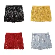 Beach Sequins Tassels Hip Scarf Skirts Party Belly Dance Costume for Women