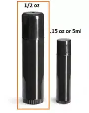1/2 OZ black CHAPSTICK LIP balm TUBES with lids - 48 sets