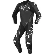 Stradale GP Black White 1PC Leather Motorcycle Suit