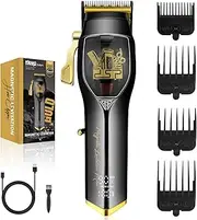 Professional Hair Trimmer for Men, Barber Hair Clipper, Cordless Hair Clipper, Magnetic Floating Motor with 9000 RPM, Rechargeable Hair Beard Trimmer for Men