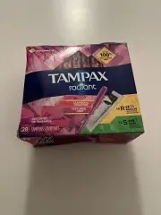Tampax radiant duopack multi 16 regular 12 super 28 count box unscented tampons