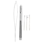 Aluminum Handle Pulling Loop Needle Micro Beads Looper Threader For Hair Ext DSO