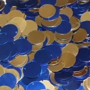 20mm Sequins Top Hole Royal Blue Gold Shiny Metallic Reversible Made in USA
