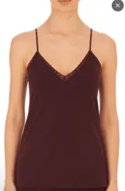 NWT Natori Women's Size S Vino Bliss Lace Trim Cotton Camisole Cami Tank Top $56