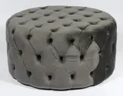 Big round charcoal button ottoman table 90cm diameter