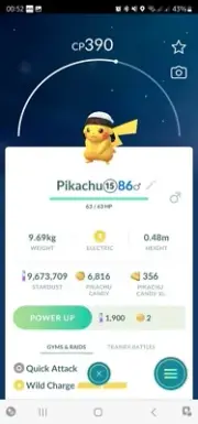 Pikachu ( Brendan's Hat ) Pokemon Trade Go