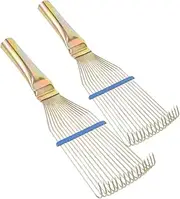 FONDOTIN 2Pcs Heavy Duty Steel Teeth for Horse Cattle Shedding Safe Ergonomic Brush for Effortless Grooming of Thick Coats