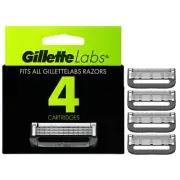 Gillette Labs Men's Blade Refills w/Exfoliating Bar 4 Refills***FREE SHIPPING***