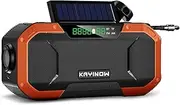 Emergency Solar Hand Crank Radio 5000mAh Power Bank Charger Flash Light Camping Survival Orange