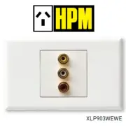 HPM Excel AV Module RCA Sockets (Yellow, red, white) With Wall Plate XLP903WEWE