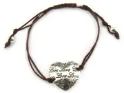 4030233 Christian Love Heart Pull String Bracelet