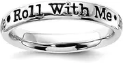 [JewelryWeb] 3.25mm 925 Sterling Silver Polished Stackable Lyric Roll With Me Ring Size 5-Stackable-Ring for Women