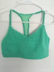 Victorias Secret The Player Racerback Cami Sport Bra medium Logo VSX Green NWT
