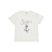 [KONGES SLOJD] KONGES SLOJD Cotton and linen-blend t-shirt Kids 5/6 5/6 White