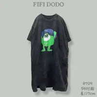 在飛比找蝦皮購物優惠-FIFI DODO 慵懶感可愛水洗長版棉T 洋裝