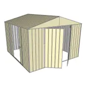 Build-a-Shed 3.0 x 3.0 x 2.3m Double Hinge and Double Sliding Door Shed - Cream
