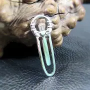 Solid 925 Sterling Silver Small Celtic Claddagh Knot Bookmark Page / Book Marker