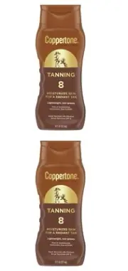Coppertone Tanning Sunscreen Lotion SPF 8, Broad Spectrum Water-Resistant 2-Pack
