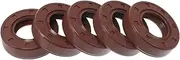 X AUTOHAUX Universal Oil Seal TC Double Lip W Steel Spring Seal Ring Rotary Shaft Seal 22x42x11mm High Pressure FKM Rubber Brown 5 Pcs