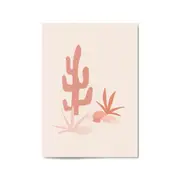 Minimal Cactus Retro Landscape Desert Wall Art #2