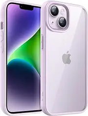 JETech Case for iPhone 14 6.1-Inch, Shockproof Phone Bumper Cover, Solid Color Matte TPU Frame, Anti-Scratch Clear Back (Purple)