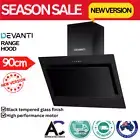 DEVANTI Rangehood 900mm Black Angled Side Draft Kitchen Range Hood Stove Vent AU