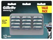 12 Pack Genuine Gillette Mach3+ Razor Blades