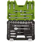 Draper Metric Imperial Socket Set 3/8"D Green 41 pc 12 Point 04464