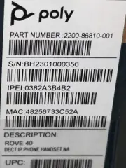 Poly Rove 40 DECT Handset 2200-86810-001 NEW SEALED