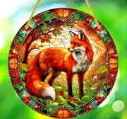 Fox Sun Catcher Multi-Coloured Hanging Decor Waterproof * ONLY HAVE ONE *