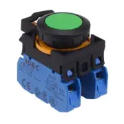 IDEC CW Series Green 22.3mm Momentary Flush Push Button Switch 2NO IP65