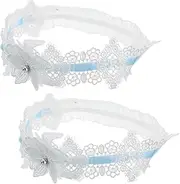 [WRITWAA] Floral Lace Bridal Garters Leg Belt for Wedding Elastic Leg Garters Women's Leg Garters Fit for Bridal Party Special Events