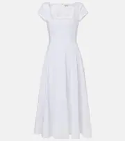 [Staud] Staud Wells pleated midi dress AU 8 white