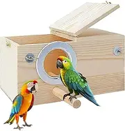 9.8 x 5.1 x 5.1inch Parakeet Nesting Box, Bird House Bird Breeding Box Wooden Hatching House Mating Cage Nest Wood House