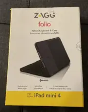 ZAGG Folio Case with Wireless Keyboard for iPad mini 4 New and Nice!