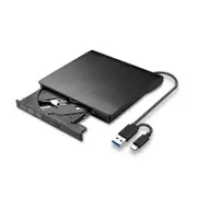 NewBee NB-DVW-DUAHLSBK External USB 3.0 USB-A & UBC-C CD DVD Drive Optical, CD DVD +/-RW